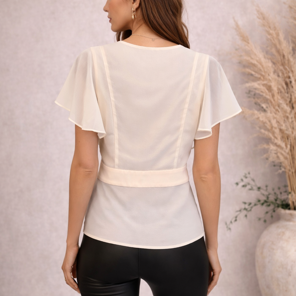 Dorothy Perkins Cream Blush Chiffon Blouse UK 12