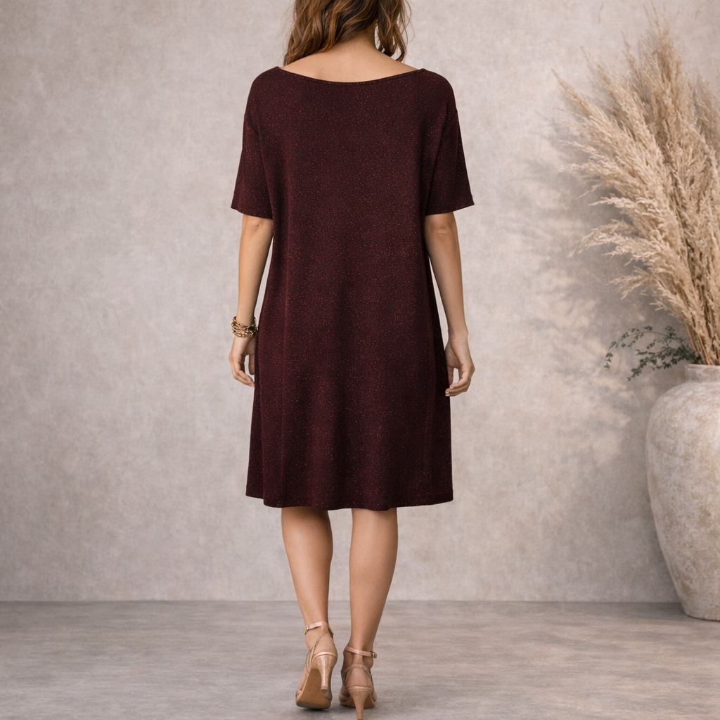 Dorothy Perkins Mauve Purple Sparkle Slouchy Dress UK 12