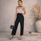 Little Mistress Black & Peach Floral Jumpsuit  UK 14