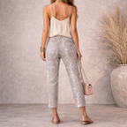 Whistles Ivory Grey Cigarette Carrot Crop Trousers UK 12