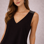 Dorothy Perkins Black Diamanté Shoulder Detail Top UK 12