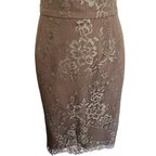 L.K. Bennett Essie Taupe Lace Pencil Skirt UK 10