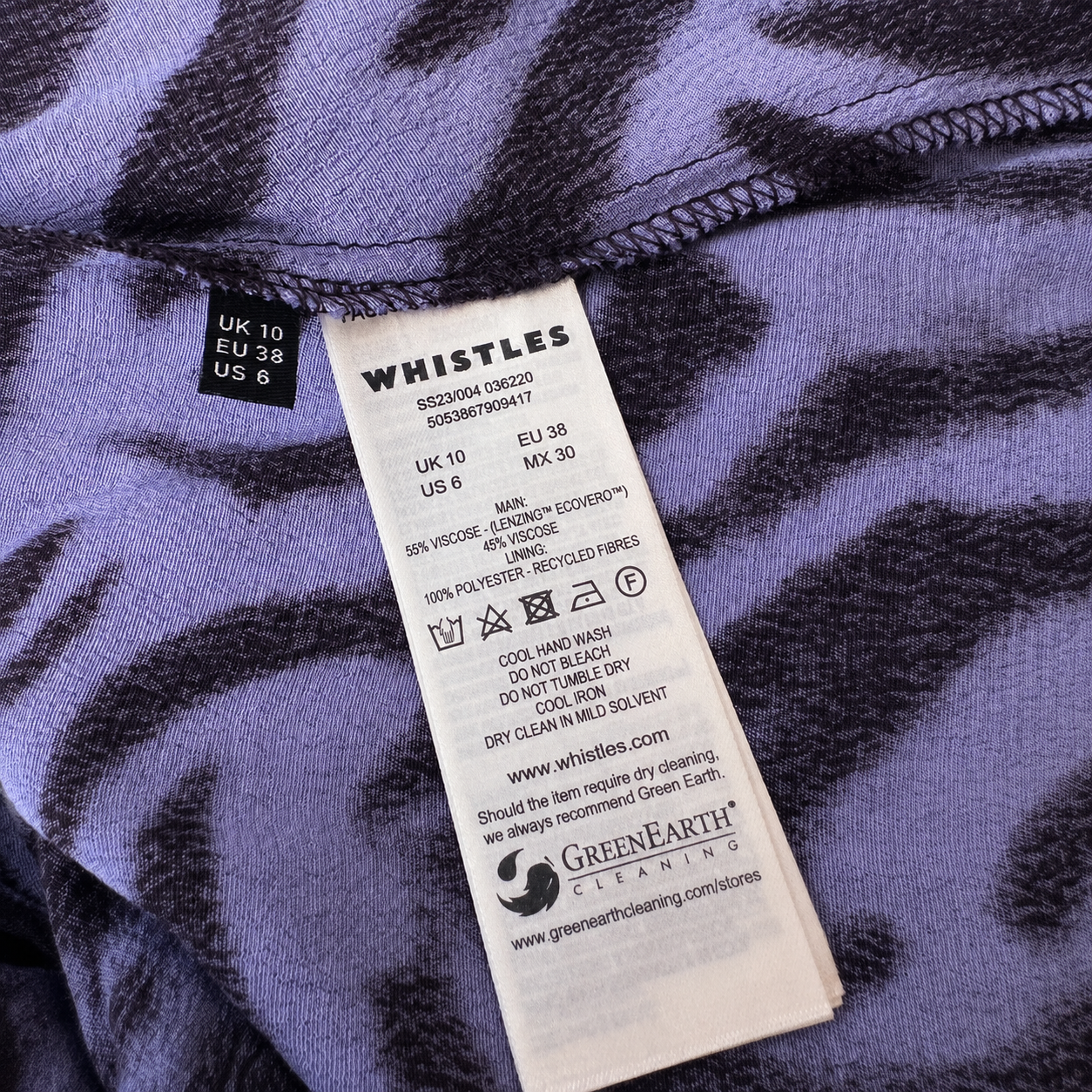 Whistles Woodland Tiger Abstract Print Dress UK 10
