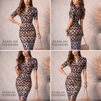 Scanlan Theodore Geometric Print Scuba Dress UK 8