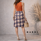 Marni Multi Coloured Silky Light Summer Skirt UK 12
