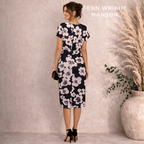 Fenn Wright Manson Black & Ivory Floral Dress UK 12