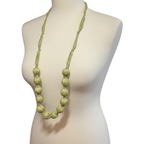 Lime Green Silk Bead Necklace