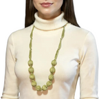 Lime Green Silk Bead Necklace