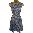 Band of Gypsies Blue Floral Silky Dress UK 8/10