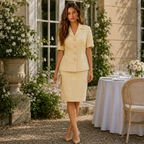 Tomasz Starzewski Vintage 1990s Lemon Skirt Suit – UK 12