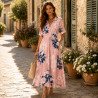 French Connection Pink & Blue Floral Shirt Dress  UK 8