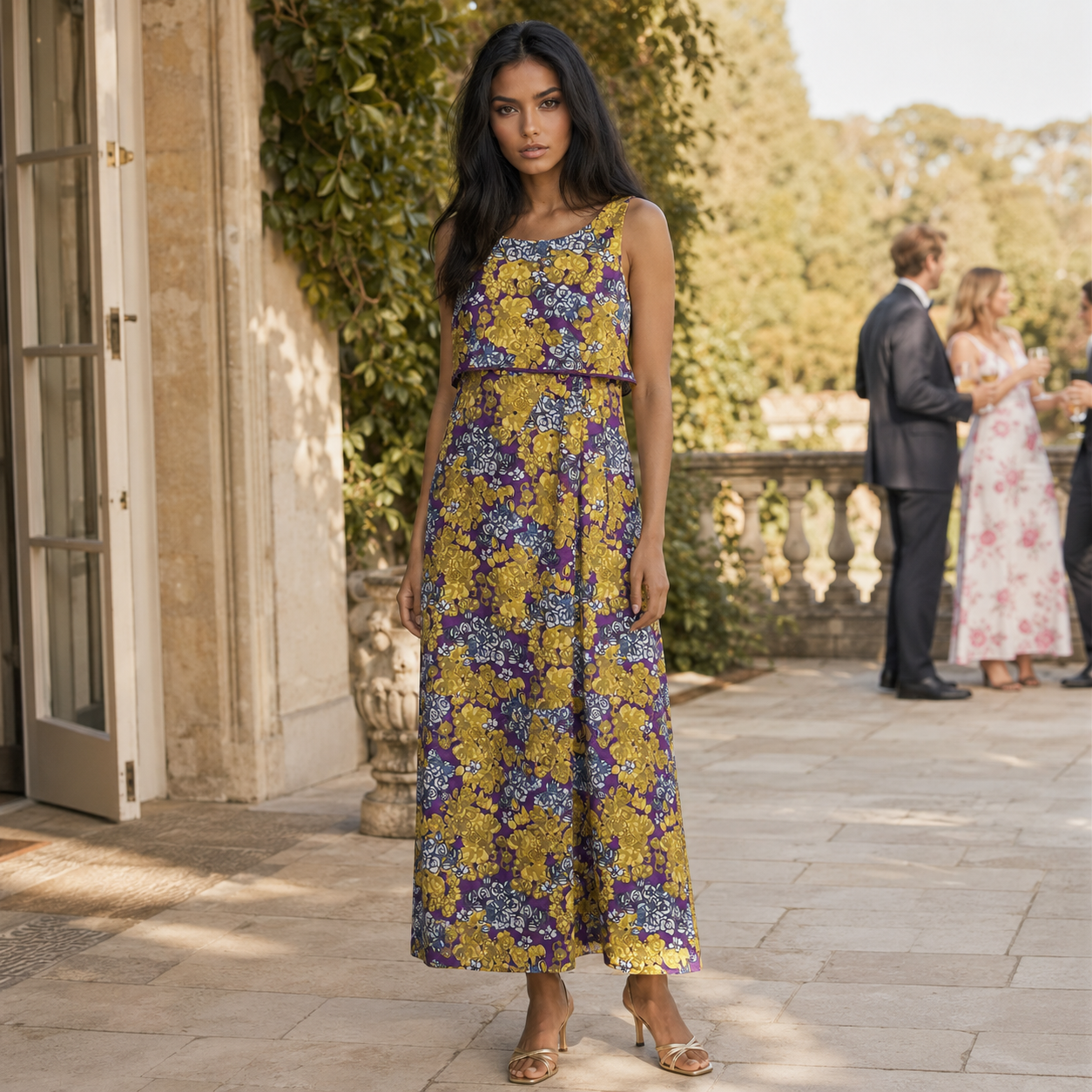 Hobbs NW3 Cotton-Silk Floral Occasion Dress – UK 14