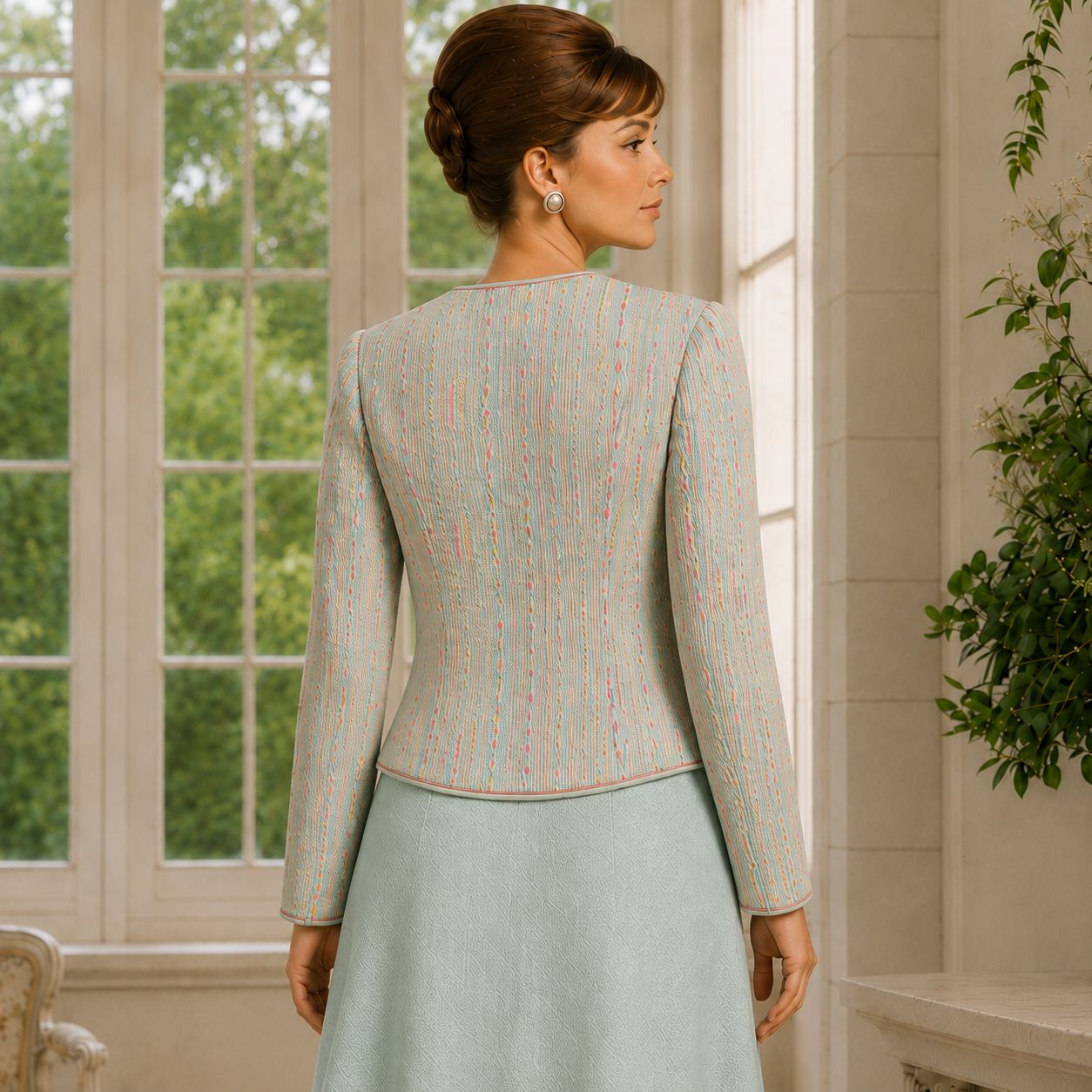 AnnaBelinda Rare Vintage Spearmint Textured Skirt Suit UK 14