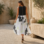 Mint Velvet Monochrome Floral Chiffon Dress UK 12