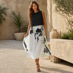 Mint Velvet Monochrome Floral Chiffon Dress UK 12