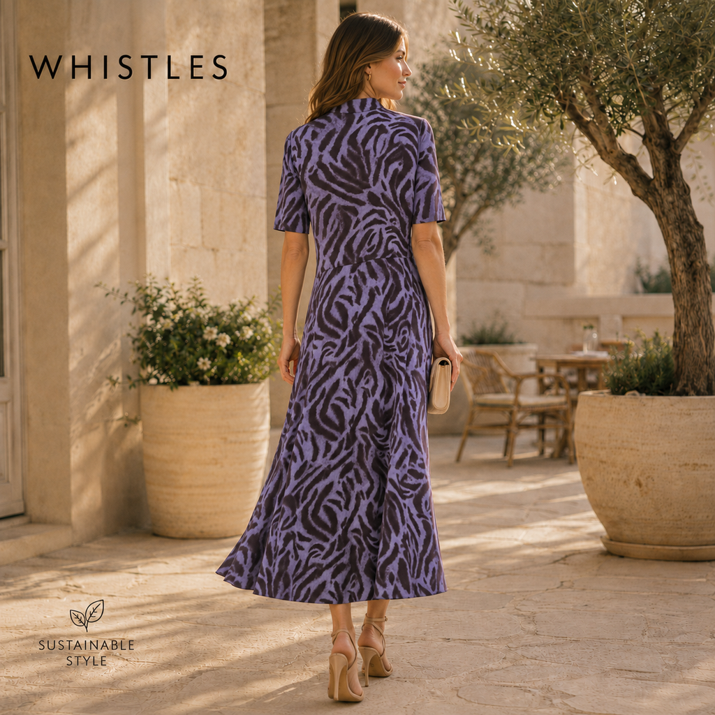 Whistles Woodland Tiger Abstract Print Dress UK 10