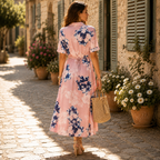 French Connection Pink & Blue Floral Shirt Dress  UK 8