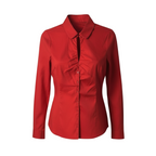 Boss Hugo Boss Red 100% Cotton Long Sleeve Shirt UK 8