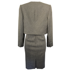 Stewart Parvin Rare Vintage Olive Green & Cream Dress Suit UK 10