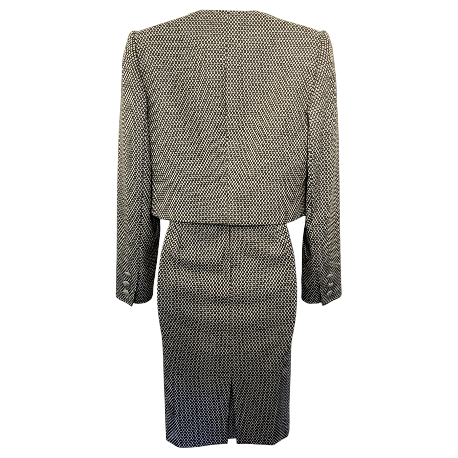 Stewart Parvin Rare Vintage Olive Green & Cream Dress Suit UK 10