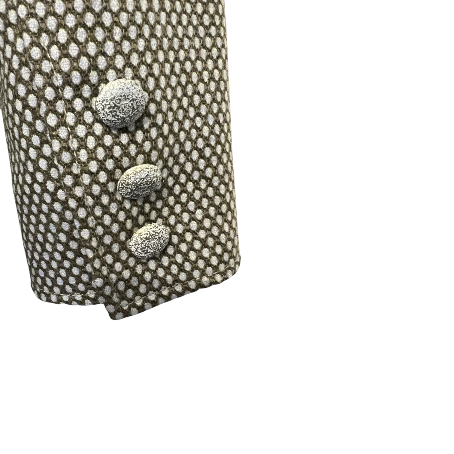 Stewart Parvin Rare Vintage Olive Green & Cream Dress Suit UK 10