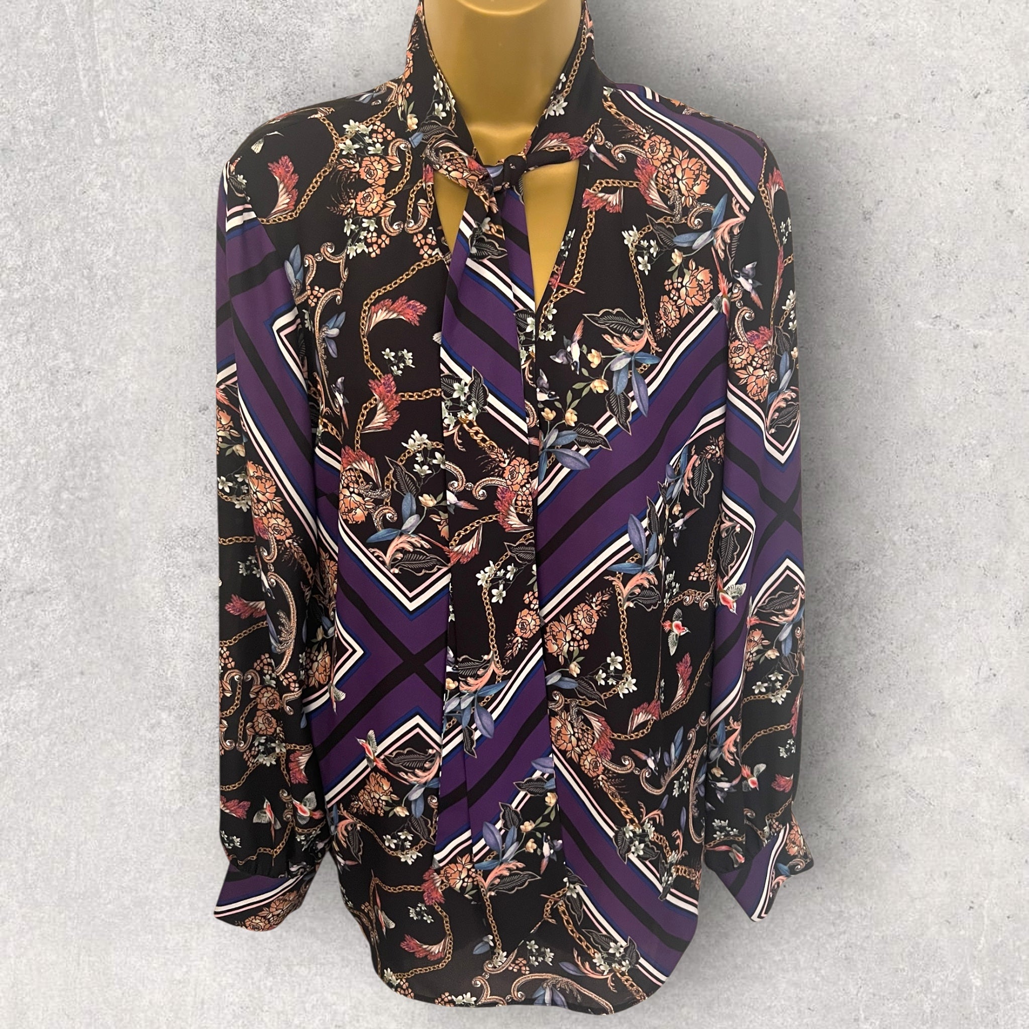 Dorothy Perkins Black Purple Blouse UK 12