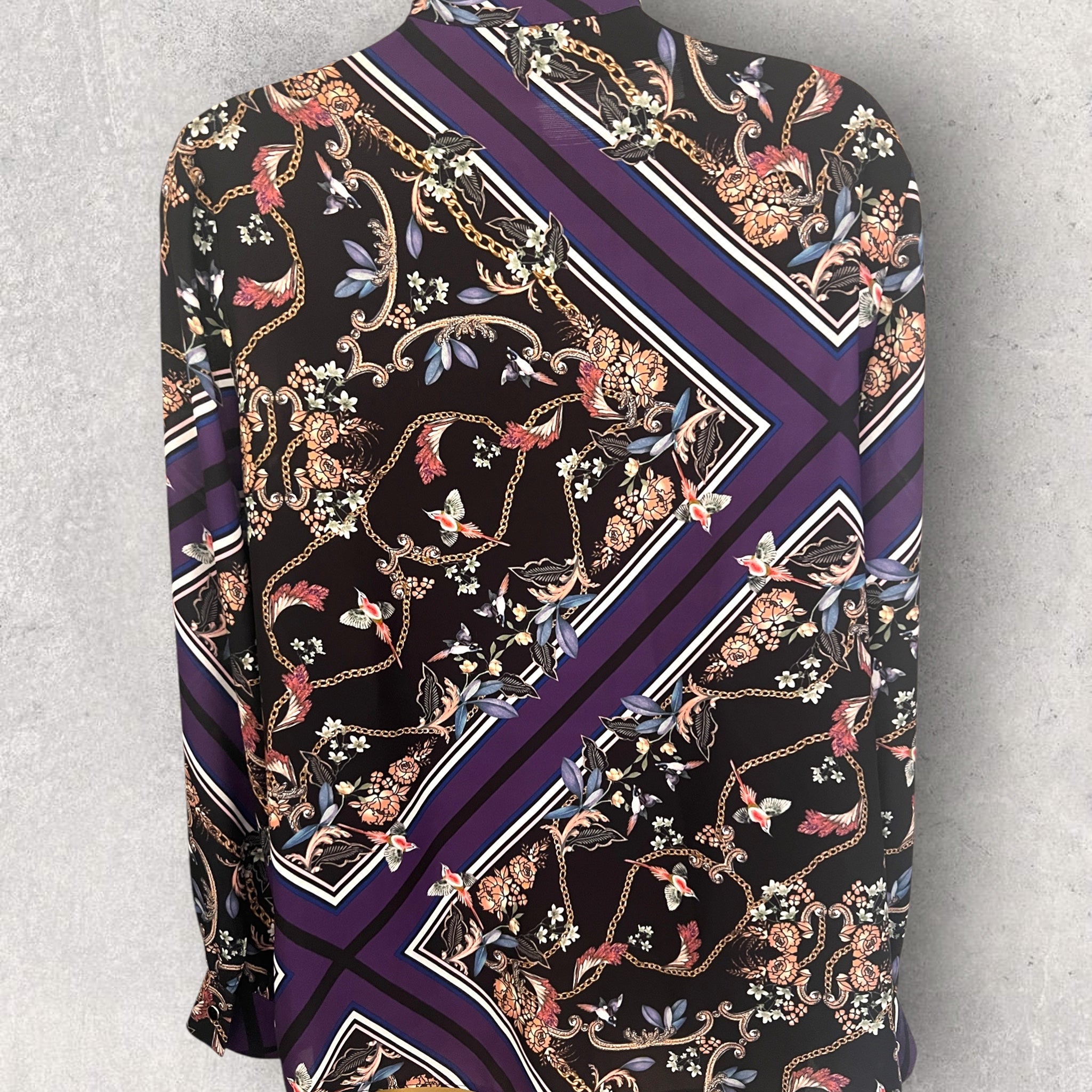 Dorothy Perkins Black Purple Blouse UK 12