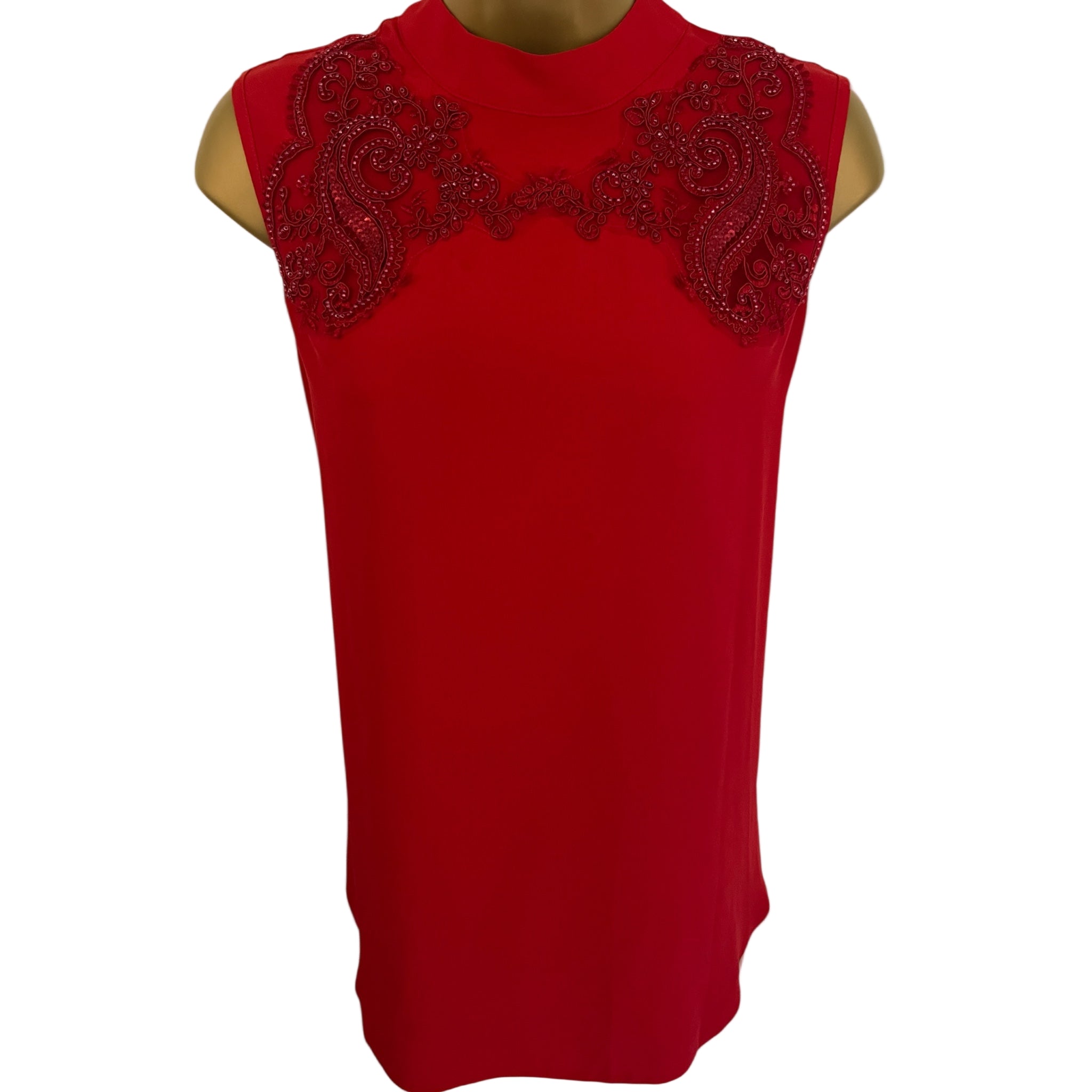 Dorothy Perkins Embellished Red Top UK 12