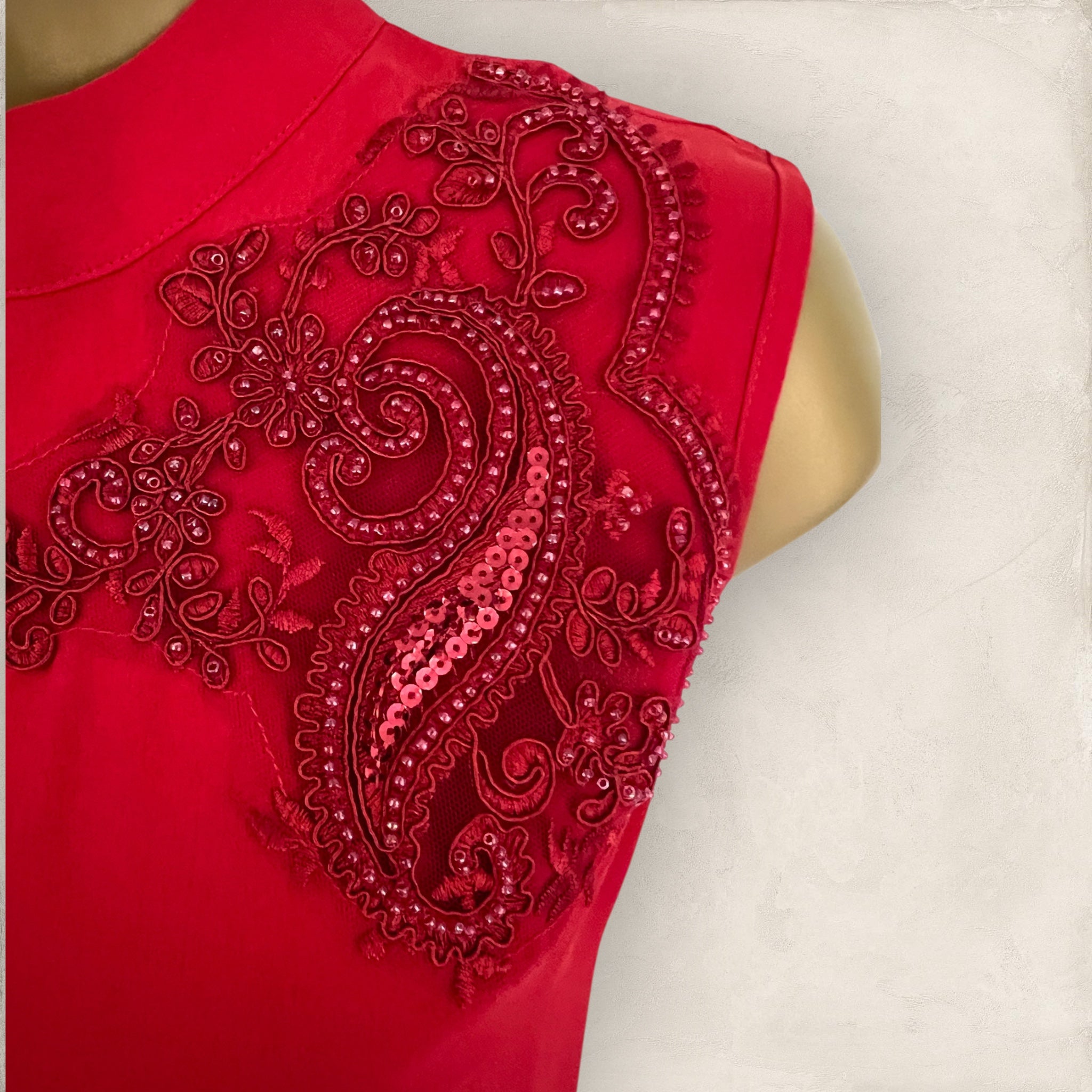 Dorothy Perkins Embellished Red Top UK 12