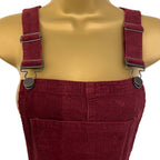 Brave Soul Cotton Burgundy Cord Mini Pinafore Dress UK 8