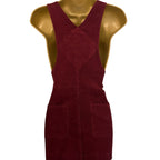 Brave Soul Cotton Burgundy Cord Mini Pinafore Dress UK 8