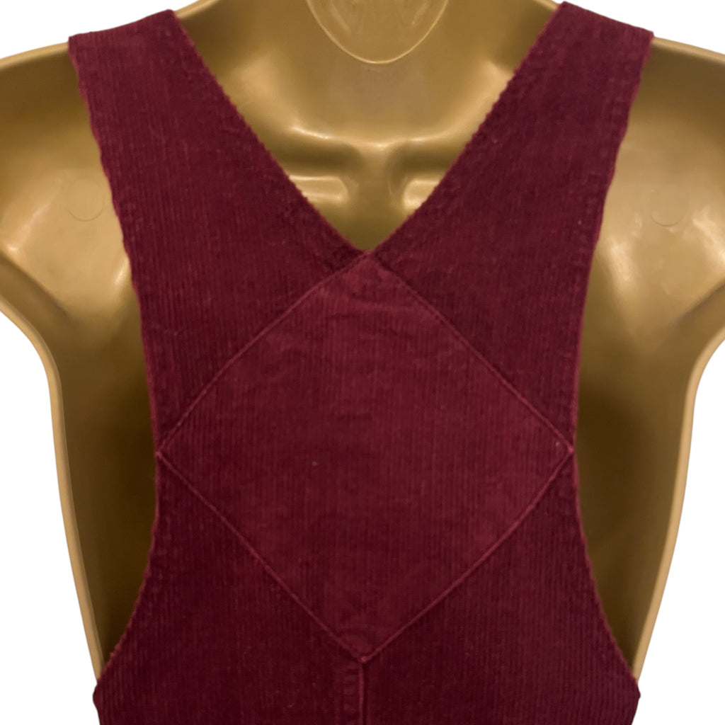 Brave Soul Cotton Burgundy Cord Mini Pinafore Dress UK 8