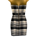 French Connection Black & GreyTartan Checked Wool Dress UK 8
