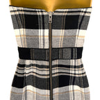 French Connection Black & GreyTartan Checked Wool Dress UK 8