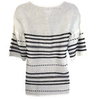 Jigsaw White Short Sleeve Embroidered Linen Top UK 6