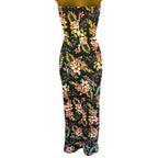 Boohoo Black Tropical Floral Bandeau Maxi Dress UK 12