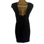 Reiss Pepper Black Crepe Frill Back Mini Shift Dress Pockets UK 4