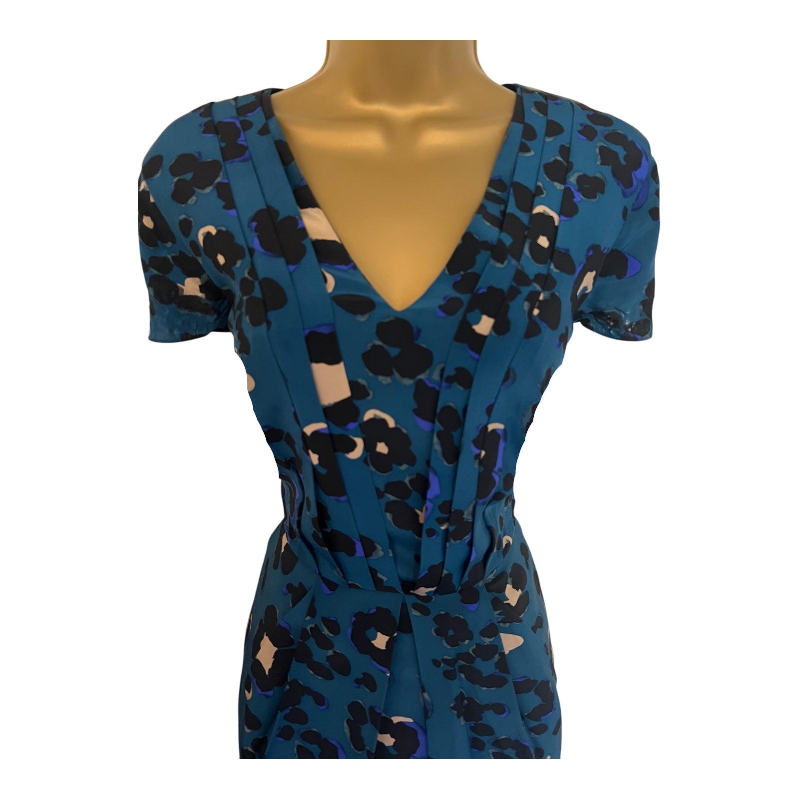 Fenn Wright Manson Teal Silk Dress UK 12