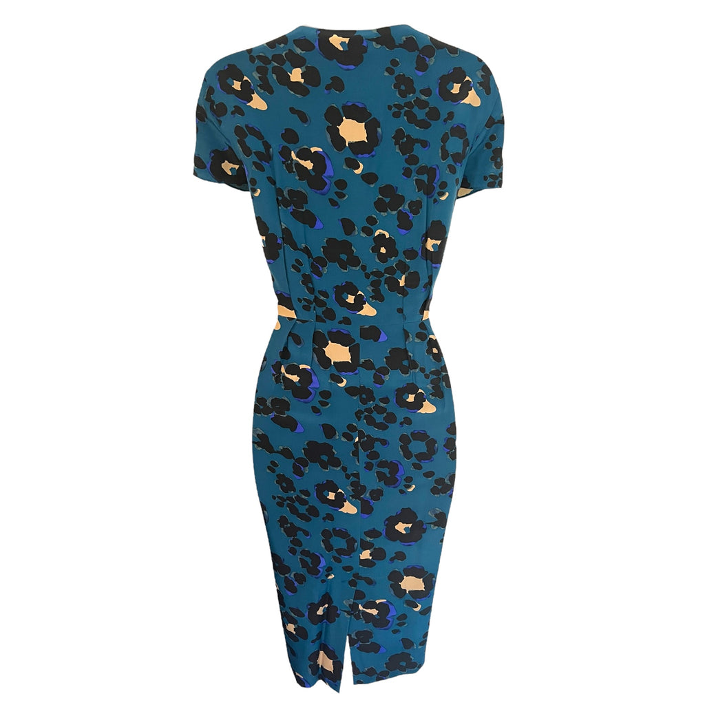 Fenn Wright Manson Teal Silk Dress UK 12