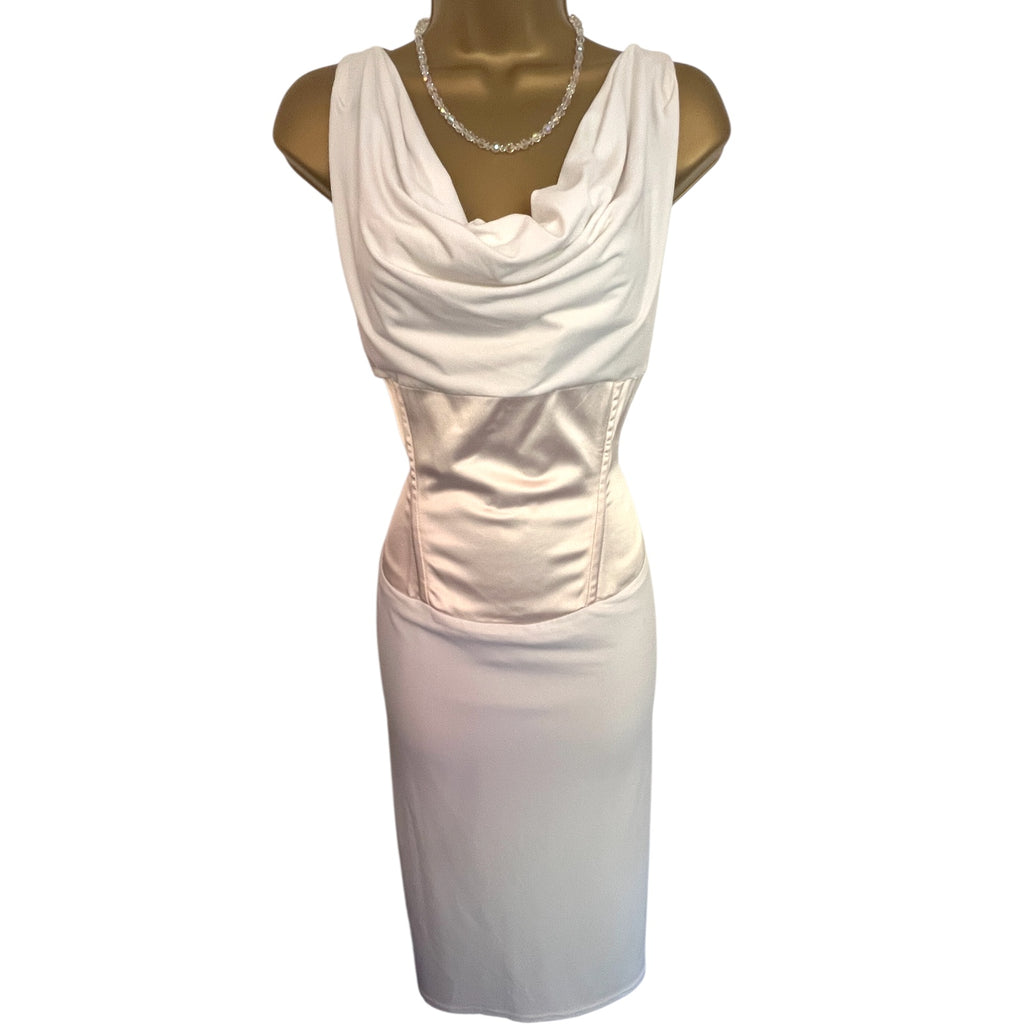 The Pretty Dress Company Cream Blush Satin Dress UK 14
