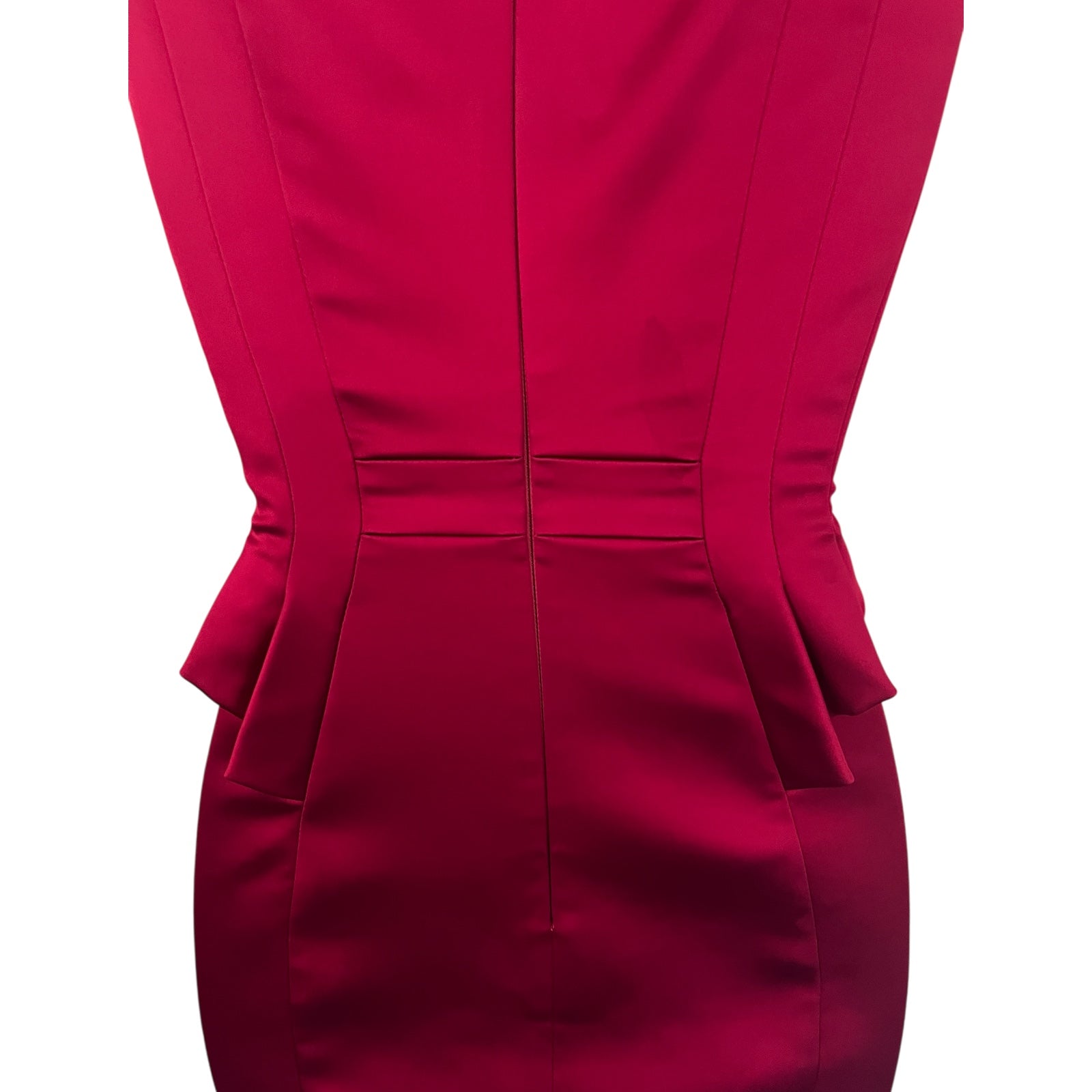 Karen Millen Red Satin Bodycon Sleeveless Cocktail Dress Sexy UK 8