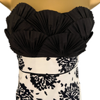 Kate Cooper Black White Scallop Satin Dress UK 8