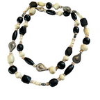 Vintage Black & Ivory Mixed Bead Necklace