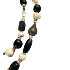 Vintage Black & Ivory Mixed Bead Necklace