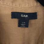 GAP Mens Khaki Brown Linen Long Sleeve Shirt Size L
