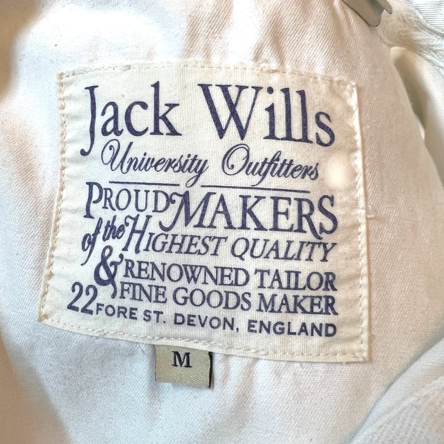 Jack Wills Off White Rugby Shirt Size M