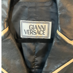 Gianni Versace Vintage Brown & Cream Lambs Leather Jacket UK 12