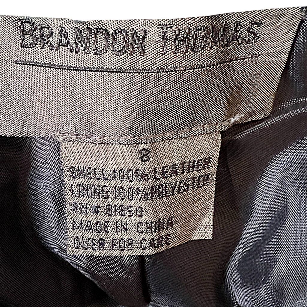 Brandon Thomas Women's Black Suede Straight Leg Trousers US 8 UK 12