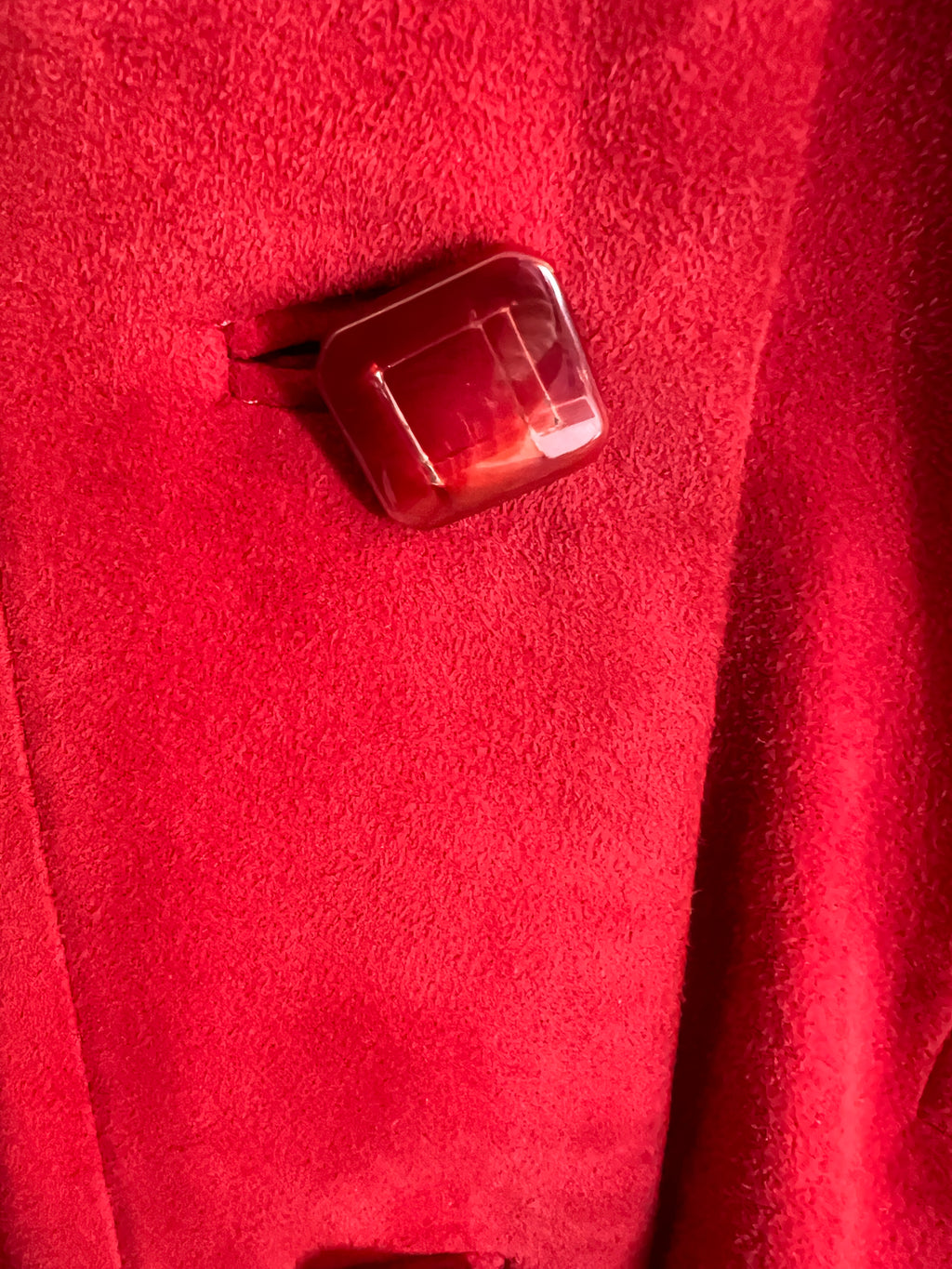 Giancarlo Piazza Roma Italian Vintage Red Suede Jacket UK 14
