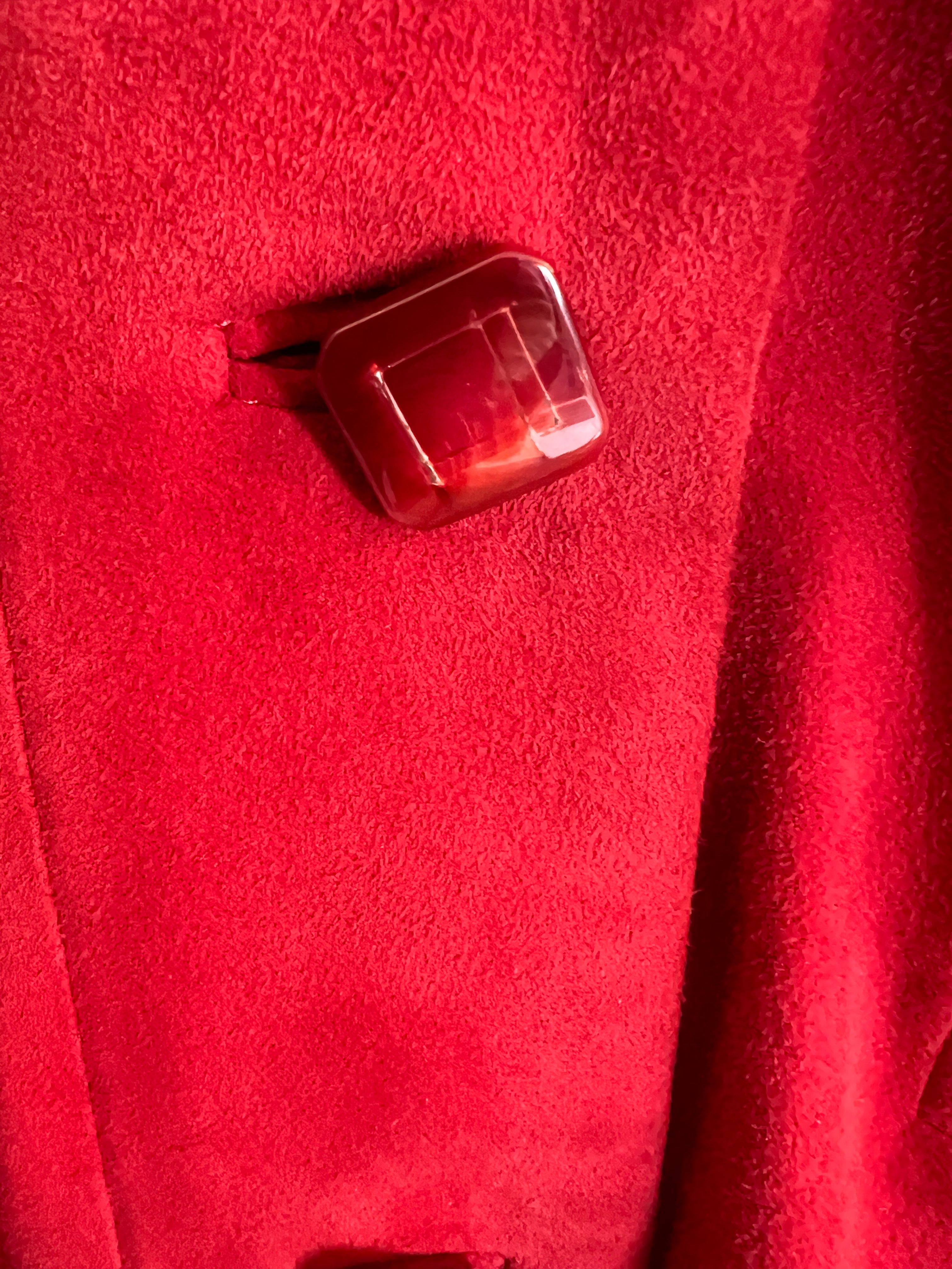 Giancarlo Piazza Roma Italian Vintage Buttersoft Red Suede Jacket UK 14